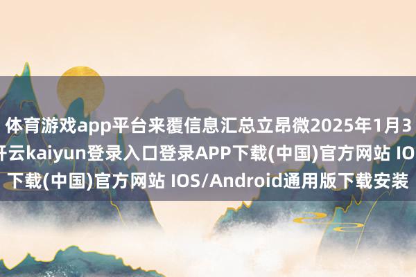 体育游戏app平台来覆信息汇总立昂微2025年1月3日的资金流向闪现-开云kaiyun登录入口登录APP下载(中国)官方网站 IOS/Android通用版下载安装